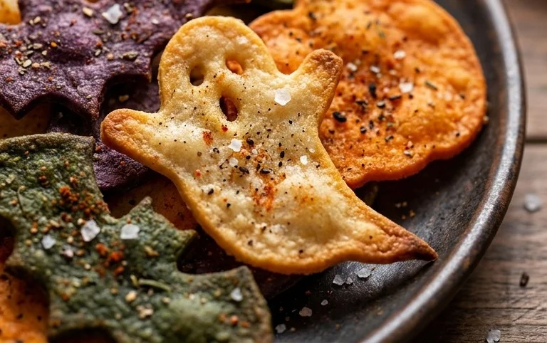 Spooky Baked Halloween Chips