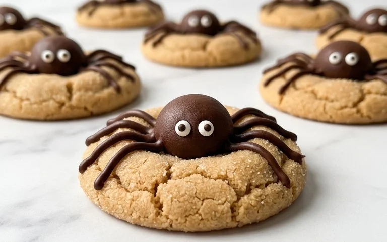 Peanut Butter Spider Cookies-Spooky Halloween Fun