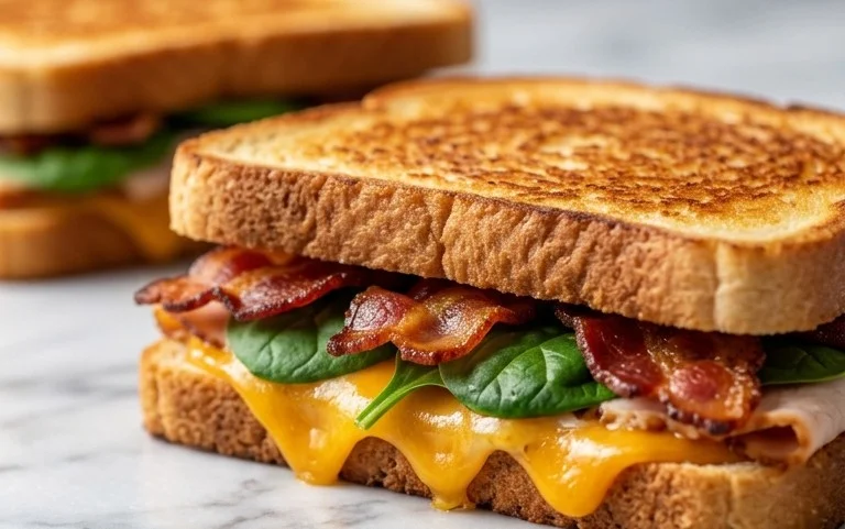 Turkey Melt with Cheddar Beef Beef Bacon Spinach