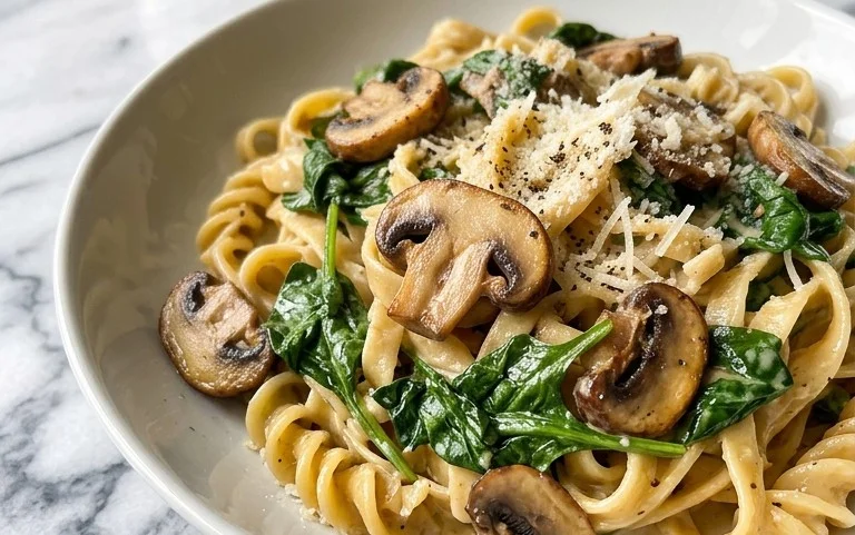 Easy Spinach Mushroom Pasta – Weeknight Dinner Delight